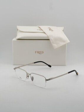 Fred FG50024F 016 Unisex Rectangle 56mm Eyeglasses - Silver
